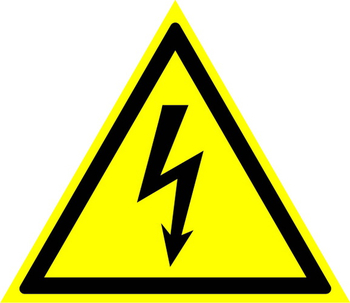 W08 внимание! опасность поражения электрическим током (пластик, сторона 200 мм) - Знаки безопасности - Знаки по электробезопасности - магазин "Охрана труда и Техника безопасности"